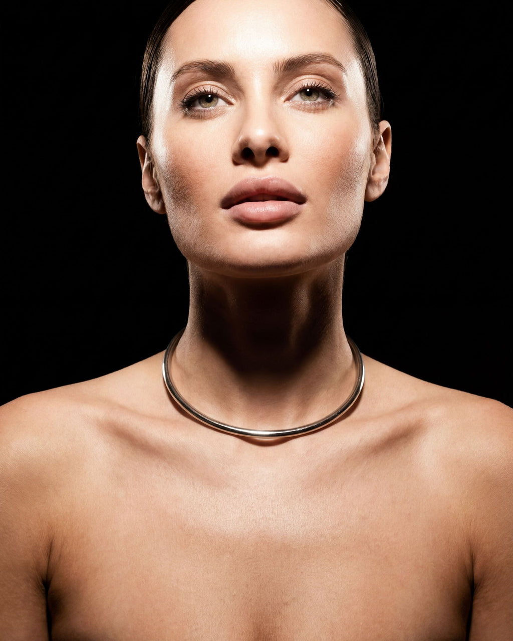 Arc Torque Collar Necklace - Silver
