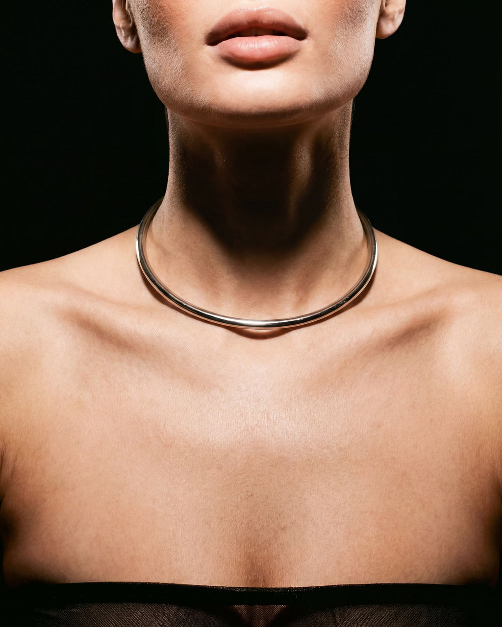 Arc Torque Collar Necklace - Silver